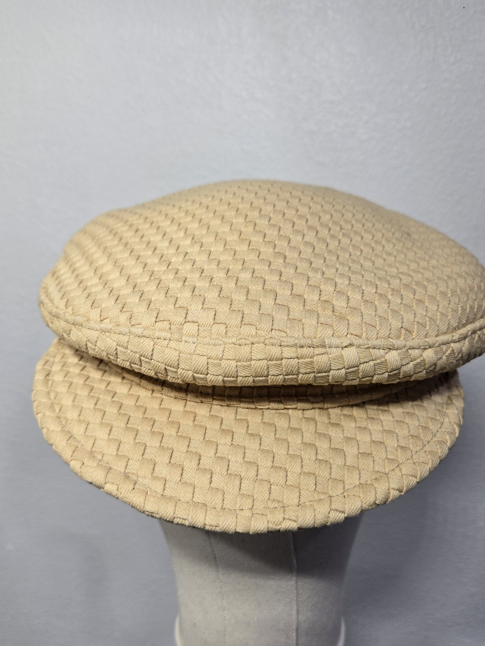 Tan Lack Of Color Woven Baker Boy Cap 57cm Medium